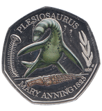 2021 COLOURED PLESIOSAURUS 50P ( BU )