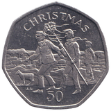 1994 CHRISTMAS LARGE 50P HONT WREN  ISLE OF MAN ( UNC ) AA