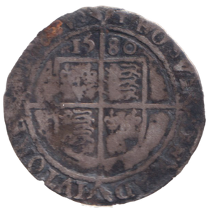 1580 SILVER SIX PENCE ELIZABETH I