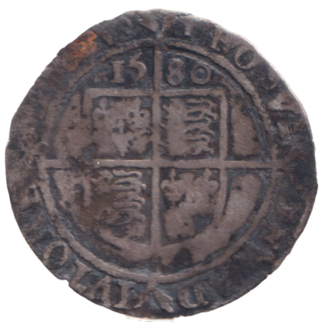 1580 SILVER SIX PENCE ELIZABETH I