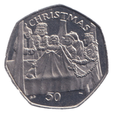 2002 CHRISTMAS 50P SCROOGE ISLE OF MAN ( UNC ) BB