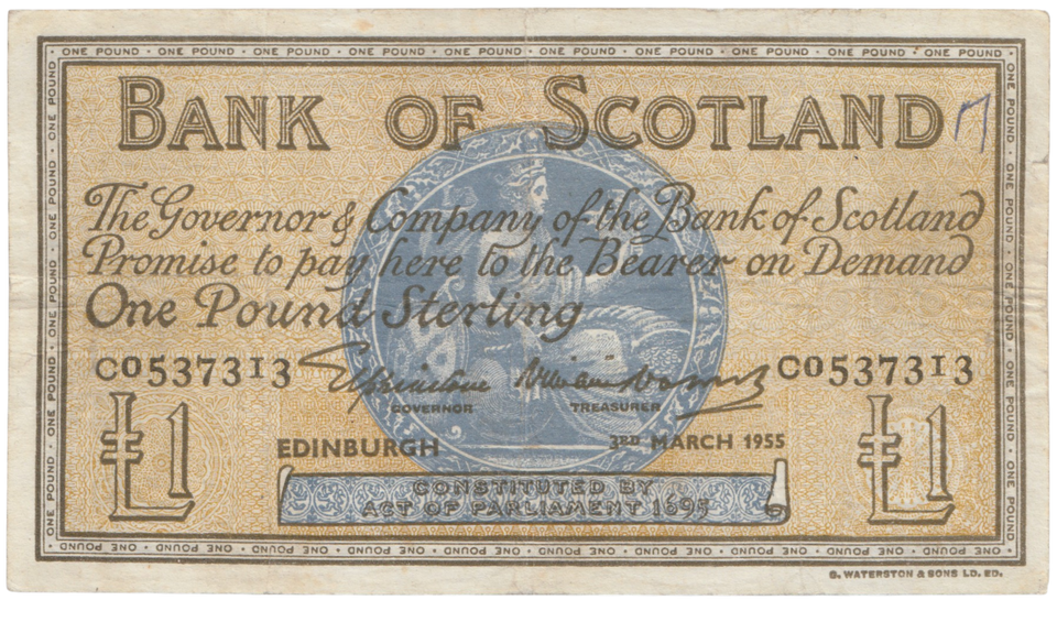 1955 £1 BANK OF SCOTLAND REF SCOT 81