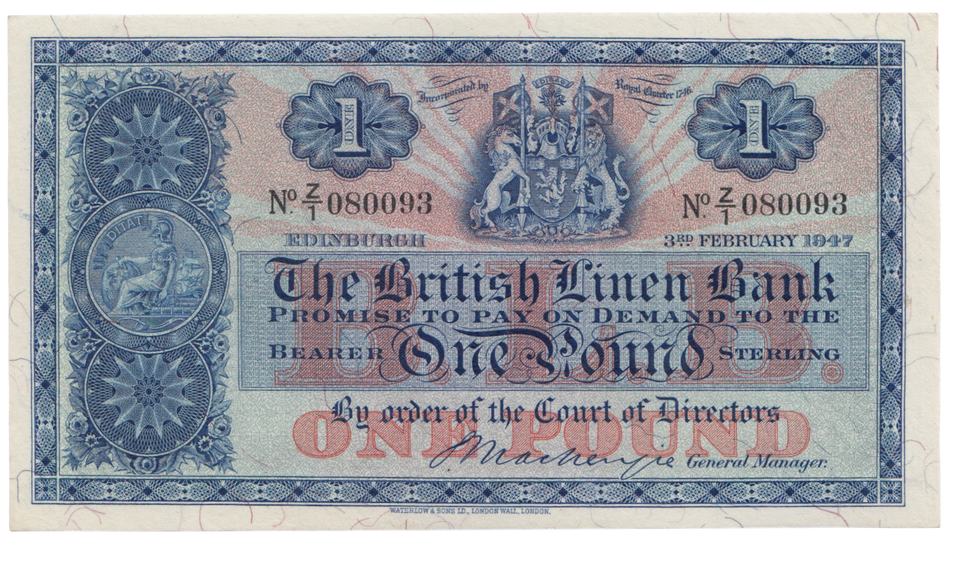 1947 £1 THE BRITISH LINEN BANK REF SCOT 82