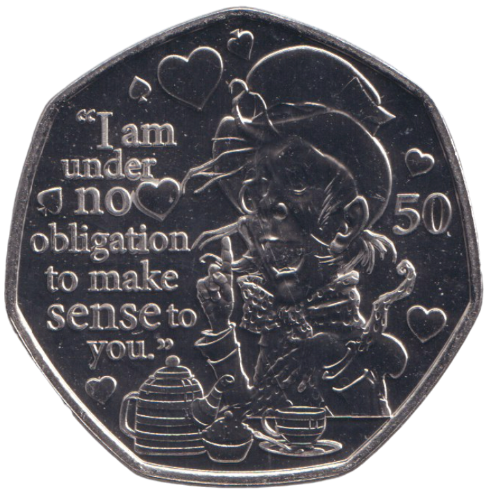 2021 MAD HATTER 50P ISLE OF MAN ( BU )