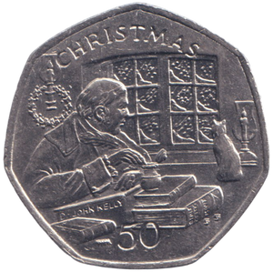 2000 CHRISTMAS 50P BIBLE TRANSACTION ISLE OF MAN ( UNC ) BB