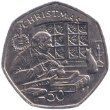 2000 CHRISTMAS 50P BIBLE TRANSACTION ISLE OF MAN ( UNC ) BB