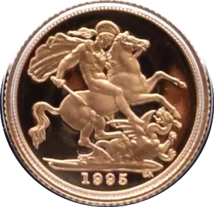 1995 GOLD PROOF HALF SOVEREIGN BOXED