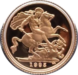 1995 GOLD PROOF HALF SOVEREIGN BOXED