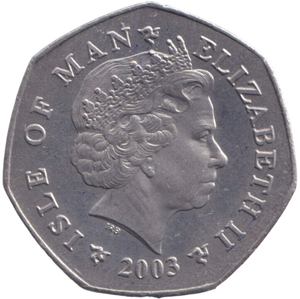 2003 CHRISTMAS 50P SNOWMAN & JAMES ISLE OF MAN ( PROOF ) BB