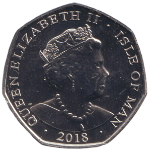 2018 65 SAPPHIRE ANNIVERSARY 50P ISLE OF MAN ( BU )