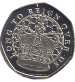 2023 50P SHAPED COIN LONG TO REIGN OVER US CHARLES III CORONATION CONCERT