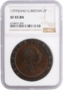 1797 TWOPENCE SOHO (NGC) XF45 BN