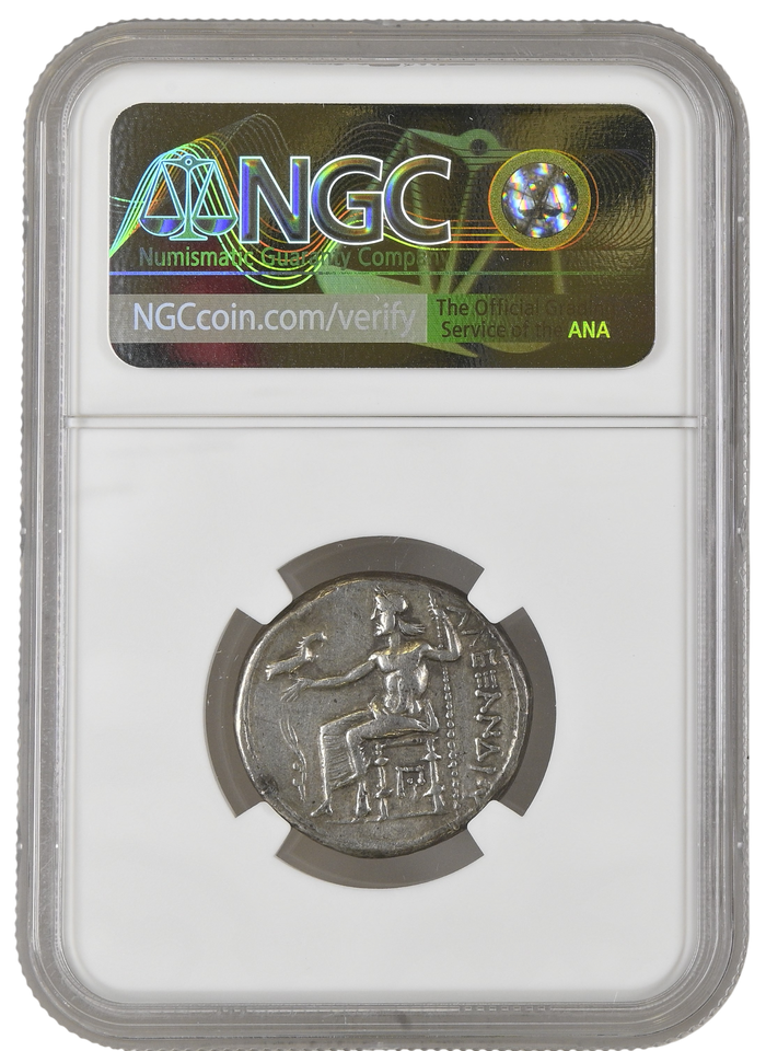 ALEXANDER III TETRADRACHM EARLY PROSTHUMOUS ISSUE STRIKE 5/5 SURFACE 2/5