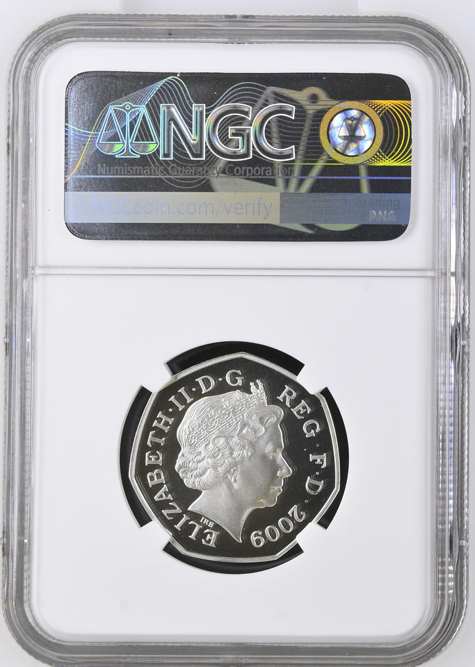 2009 SILVER PROOF 50P UNITED KINGDOM ACCESSION PF69 ULTRA CAMEO