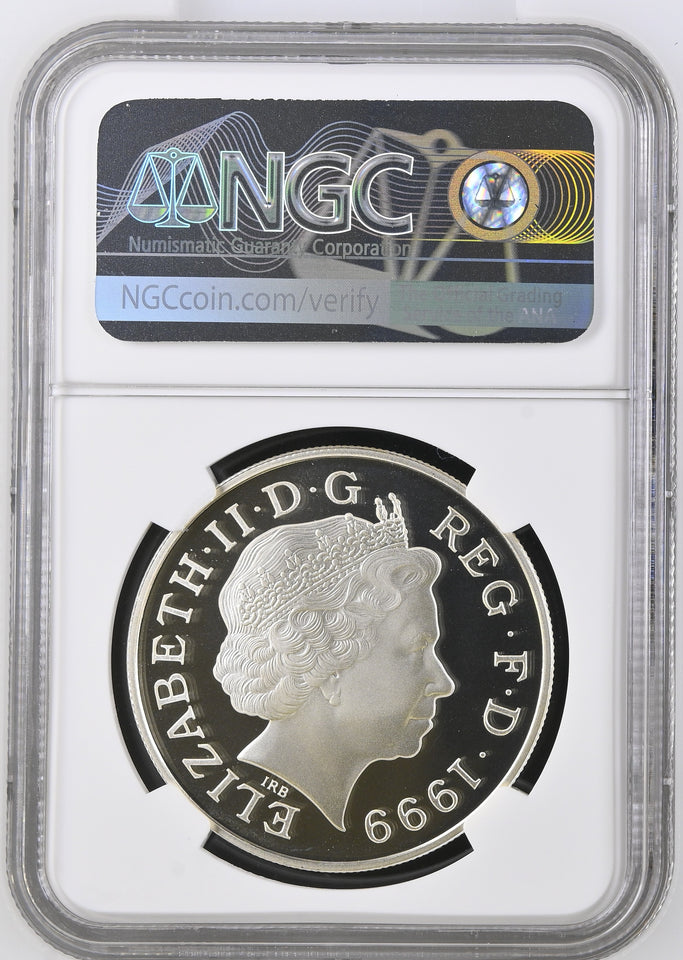 1999 SILVER PROOF FIVE POUNDS PRINCESS DIANA PF67 ULTRA CAMEO
