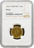 1937 GOLD PROOF SOVEREIGN NGC PF 62