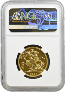 1937 GOLD PROOF DOUBLE SOVEREIGN NGC PF 63 CAMEO