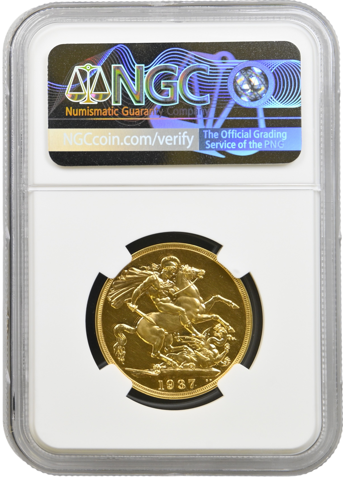 1937 GOLD PROOF DOUBLE SOVEREIGN NGC PF 63 CAMEO