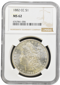 1882 CARSON CITY MORGAN DOLLAR NGC MS 62