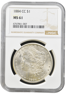 1884 CARSON CITY MORGAN DOLAR NGC MS 61