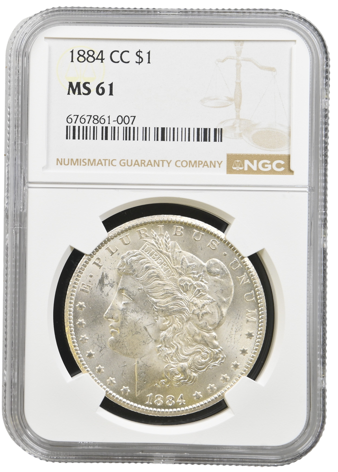 1884 CARSON CITY MORGAN DOLAR NGC MS 61