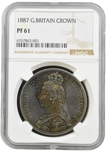 1887 PROOF CROWN NGC PF 61