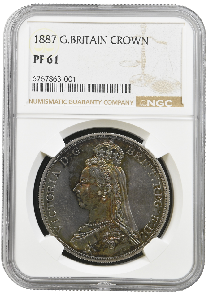 1887 PROOF CROWN NGC PF 61