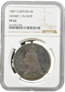 1887 PROOF DOUBLE FLORIN NGC PF 62