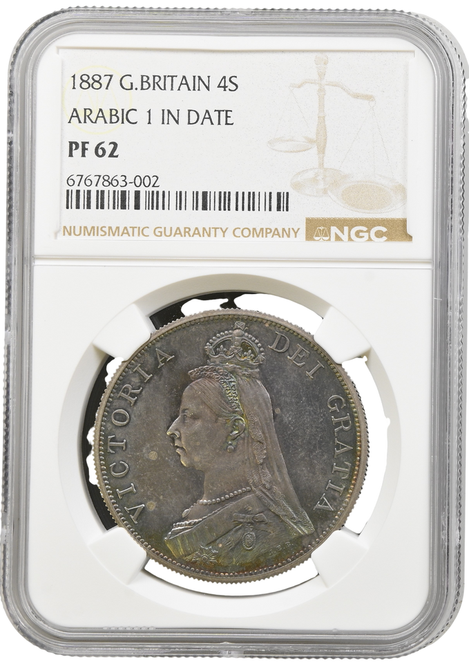1887 PROOF DOUBLE FLORIN NGC PF 62