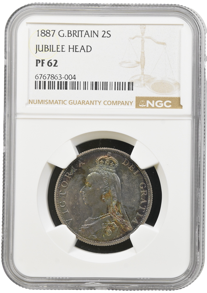 1887 PROOF FLORIN NGC PF 62