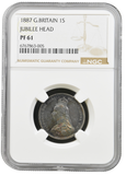 1887 PROOF SHILLING NGC PF 61