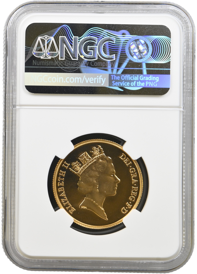 1985 GOLD PROOF DOUBLE SOVEREIGN £2 PF 69 ULTRA CAMEO NGC