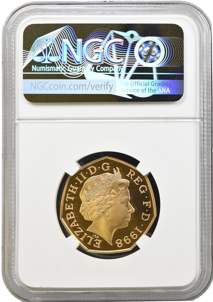 1998 GOLD PROOF 50P NATIONAL HEALTH SERVICE PF 69 ULTRA CAMEO NGC