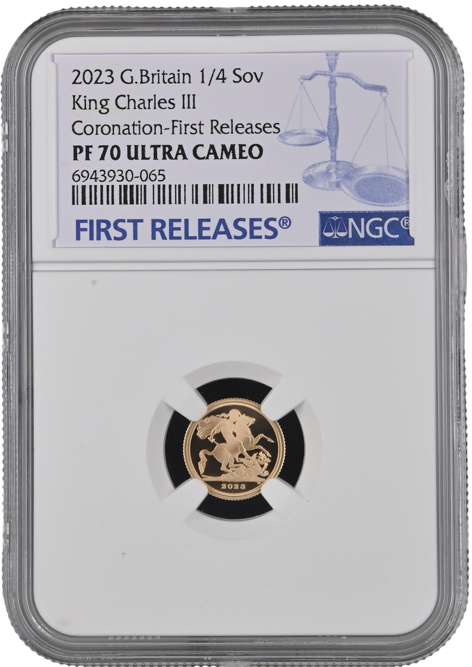 2023 GOLD PROOF QUARTER SOVEREIGN CORONATION NGC PF 70