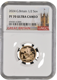 2024 GOLD PROOF HALF SOVEREIGN NGC PF 70
