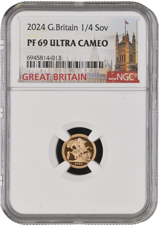 2024 GOLD PROOF QUARTER SOVEREIGN PF 69 ULTRA CAMEO NGC