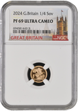 2024 GOLD PROOF QUARTER SOVEREIGN PF 69 ULTRA CAMEO NGC