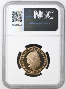 2022 GOLD PROOF 50P PLATINUM JUBILEE PF 70 ULTRA CAMEO