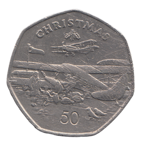 1985 CHRISTMAS 50P ISLE OF MAN