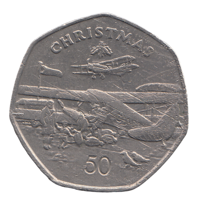 1985 CHRISTMAS 50P ISLE OF MAN