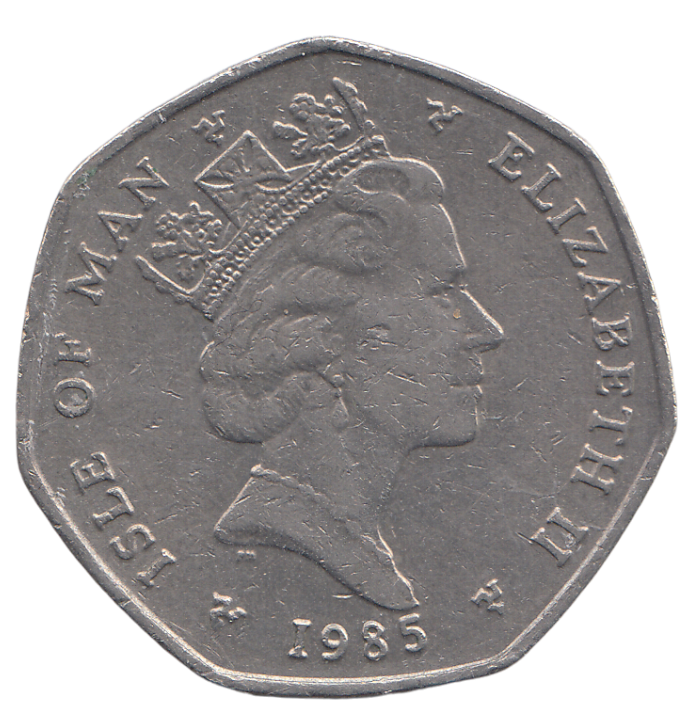1985 CHRISTMAS 50P ISLE OF MAN