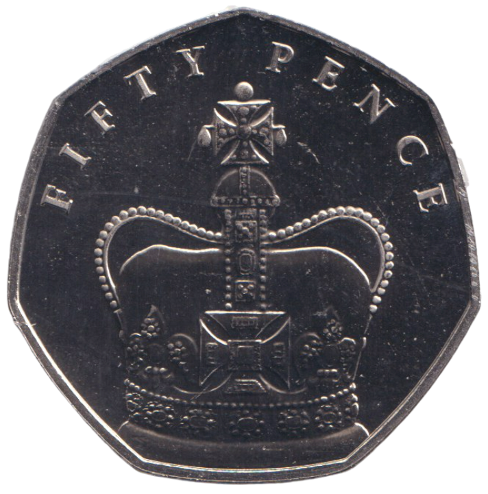 2018 SAPPHIRE JUBILEE 50P ISLE OF MAN ( BU )