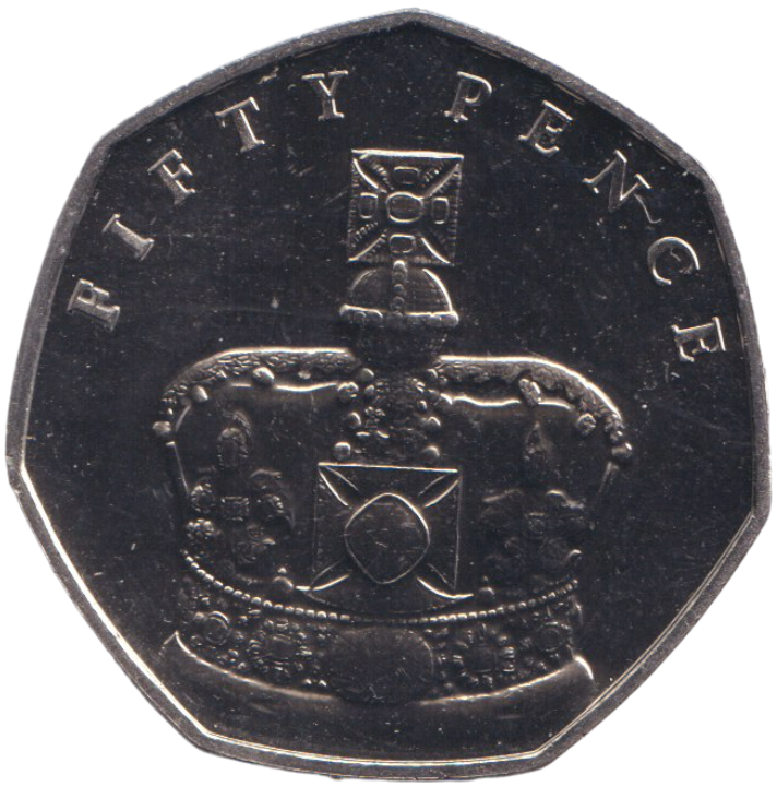 2018 IMPERIAL STATE CROWN 50P ISLE OF MAN ( BU )