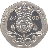 2000 SILVER PROOF TWENTY PENCE