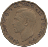 1946 BRASS THREEPENCE ( VF )