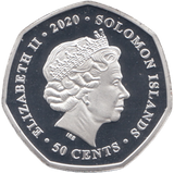 2020 SILVER PLATED PROOF 50 CENT SOLOMON ISLANDS