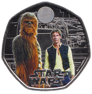 2024 FIFTY PENCE BRILLIANT UNCIRCULATED COLOURISED 50P HAN SOLO/CHEWBACCA