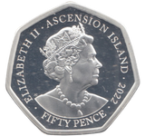 2022 SILVER PLATED 50P THE UGLY DUCKLING ASCENSION ISLANDS