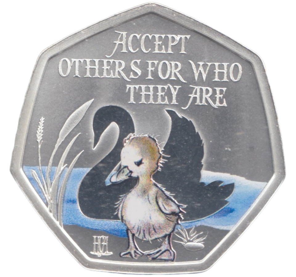 2022 SILVER PLATED 50P THE UGLY DUCKLING ASCENSION ISLANDS