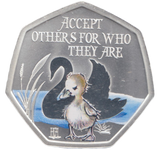 2022 SILVER PLATED 50P THE UGLY DUCKLING ASCENSION ISLANDS